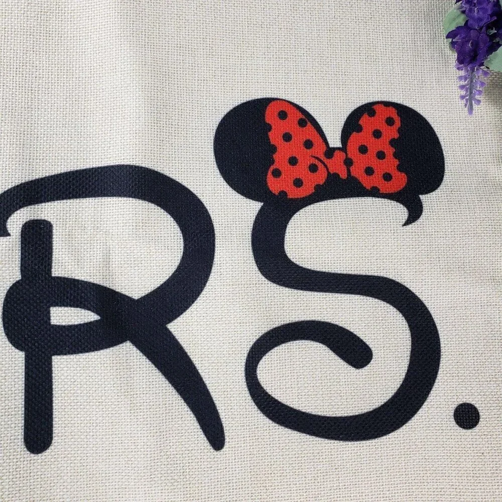 MRS Minnie Mouse Ears Sham Pillowcase Throw Accent Cushion Cover Home Decor